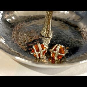 DY Cable Wrap with Diamonds Citrine earwigs